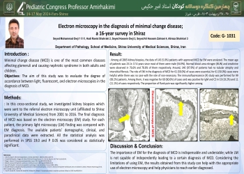 Electron microscopy in the diagnosis of minimal change disease; a 16-year survey in Shiraz