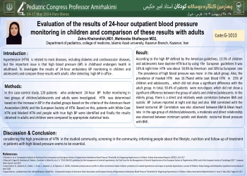 Evaluation of the results of 24-hour outpatient blood pressure monitoring in children and comparison of these results with adults