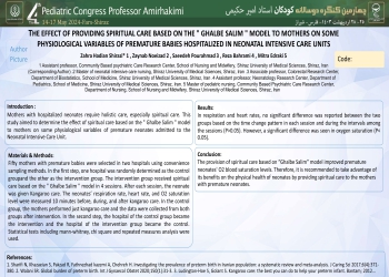 THE EFFECT OF PROVIDING SPIRITUAL CARE BASED ON THE & GHALBE SALIM MODEL TO MOTHERS ON SOME PHYSIOLOGICAL VARIABLES OF PREMATURE BABIES HOSPITALIZED IN NEONATAL INTENSIVE CARE UNITS