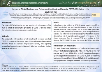 Incidence, Clinical Features, and Outcomes of the Confirmed Neonatal COVID-19 Infection in the Southwest Iran