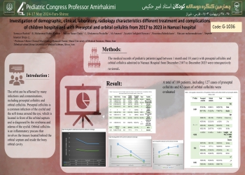 Investigation of demographic, clinical, laboratory, radiology characteristics different treatment and complications of children hospitalized with Preseptal and orbital cellulitis from 2017 to 2023 in Namazi hospital