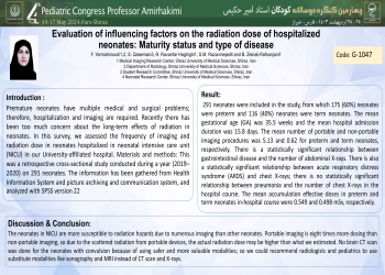 Evaluation of influencing factors on the radiation dose of hospitalized neonates: Maturity status and type of disease