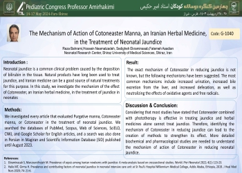 The Mechanism of Action of Cotoneaster Manna, an Iranian Herbal Medicine, in the Treatment of Neonatal Jaundice